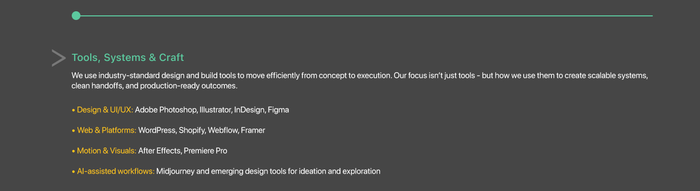 Tools, Systems & Craft